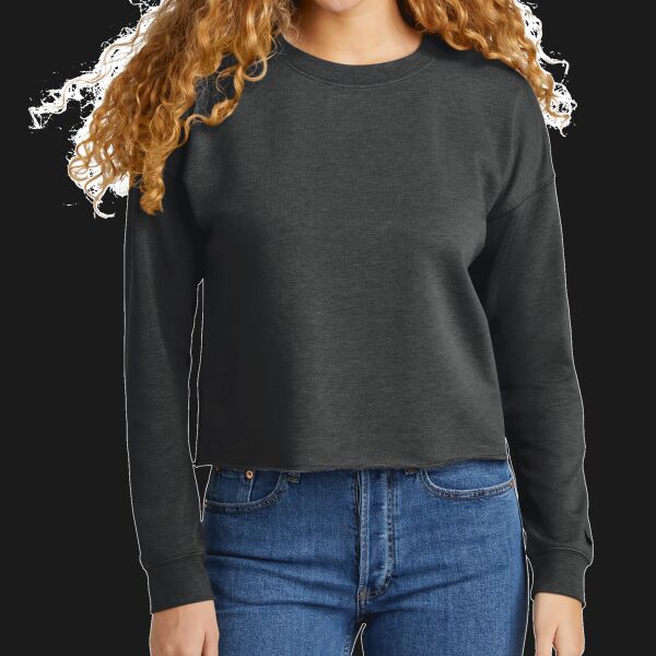 Ladies Tri Blend Fleece Crop Crew Thumbnail