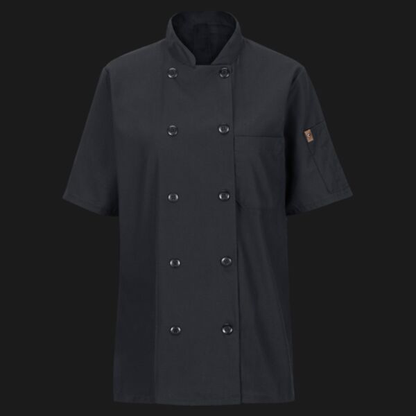 Women's Mimix™ Short Sleeve Chef Coat with OilBlok Thumbnail